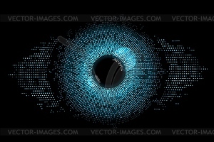 Digital eye data network cyber security technology - vector clipart