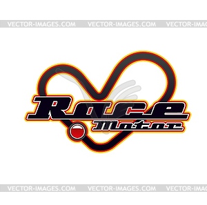 Motor race icon of racing sport track or circuit - vector image