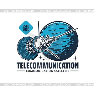 Telecommunication satellite icon - vector clipart