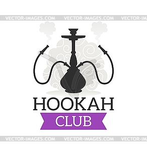 Hookah club icon with shisha smoking pipe - vector EPS clipart