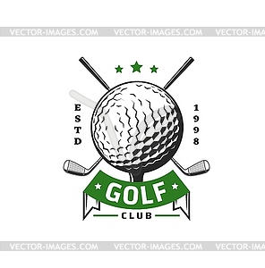Значок спорта в гольф, эмблема чемпионата гольф-клуба - рисунок в векторном формате