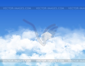 Sky clouds fog, blue heaven white mist background - vector clipart