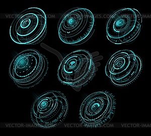 HUD futuristic web interface circular panels - vector clipart / vector image