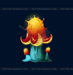 Fantasy magic octopus mushroom with tentacles - vector EPS clipart