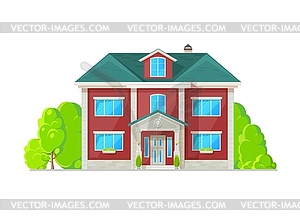 Modern house facade exterior, home villa building - vector clip art