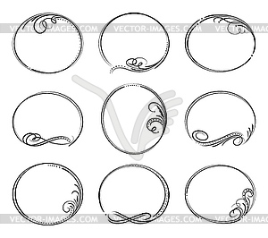 Obituary mourning borders wedding frame circles - vector clip art