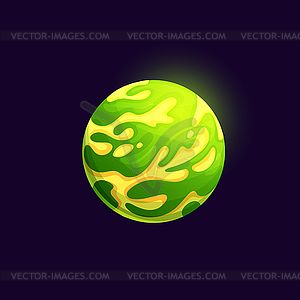 Galaxy space planet with toxic surface, acid ocean - vector image