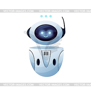 Robot, friendly chatbot with antenna, message chat - vector clipart