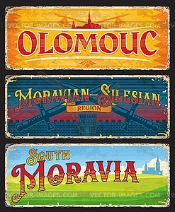 Olomouc, South Moravia, Moravian Silesian plates - vector image