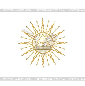 Occult esoteric symbol egyptian all-seeing eye - stock vector clipart