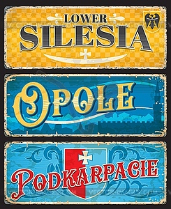 Lower Silesia, Opole, Podkarpacie voivodeship - vector clipart