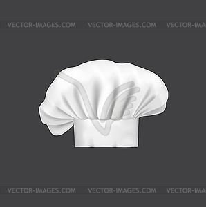 Realistic chef hat, cook cap and baker white toque - vector image