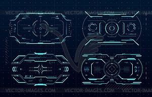 HUD aim control frame interface, target screen - vector image