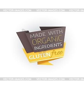 Gluten free banner, organic food, healthy products - vector clip art