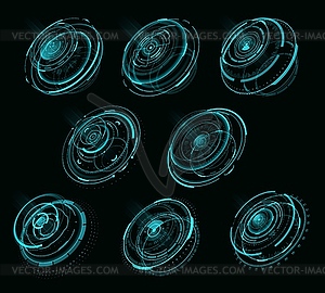 HUD futuristic circular screen panel web interface - vector clipart