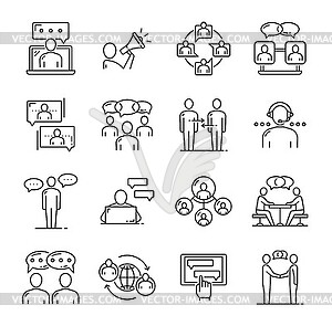 Business team chat messenger communication support - vector clipart