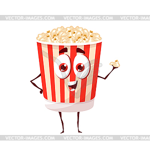 Cartoon funny popcorn character. pop corn - vector clipart