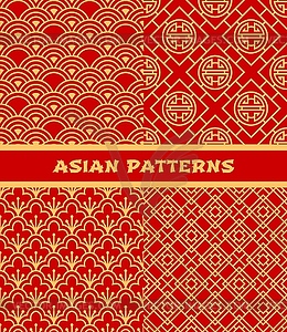 Asian seamless pattern, Korean, Chinese, Japanese - vector clipart