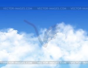 Sky clouds, fog and heaven mist background - vector image