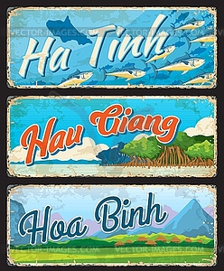 Ha Tinh, Hau Giang, Hoa Binh vietnamese regions - vector clipart / vector image