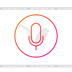 Smart speaker microphone button, voice assistant - vector clip art