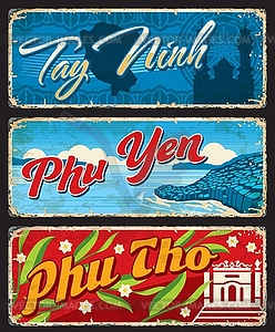 Tay Ninh, Phu Yen and Phu Tho vietnamese regions - vector clip art