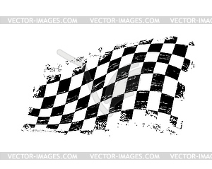 Grunge checkered racing sport flag with scratches - vector clipart