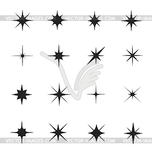 Star sparkle and twinkle, burst and flash - vector image