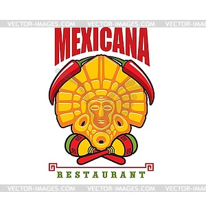 Mexican restaurant icon, cafe emblem - vector clipart