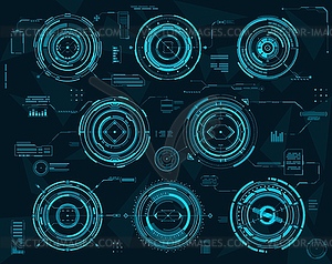 Элементы интерфейса футуристической инфографики HUD - векторизованный клипарт