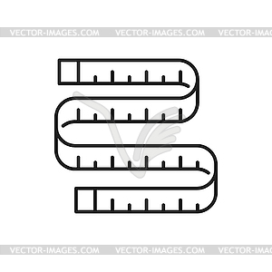 Measure tape outline icon, weight control symbol - vector clipart