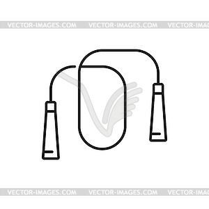 Jump rope workout outline icon, fitness pictogram - vector image