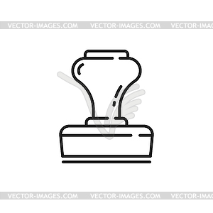 Black rubber stamp quality control seal - white & black vector clipart