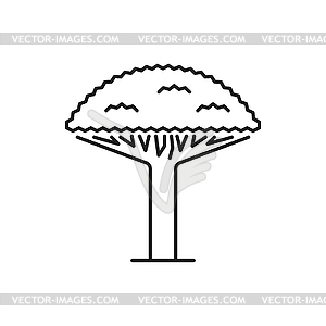 Spring summer forest tree garden plant linear icon - vector image