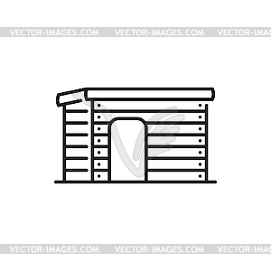 Dog house isolate doghouse building thin line icon - vector clipart / vector image