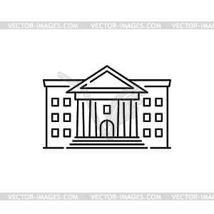 Supreme court building courthouse with pillars - vector image