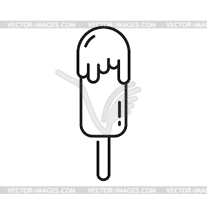 Sweet eskimo chocolate glaze icecream outline icon - vector clipart