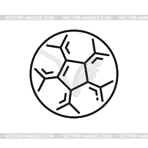 Football soccer ball thin line sport icon - vector clipart