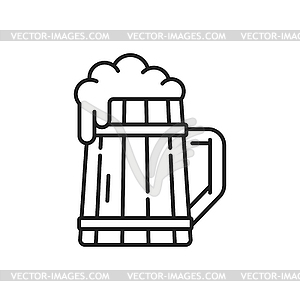 Mug of frosty dark light beer isolate outline icon - vector clipart / vector image