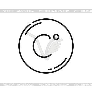 Celsius degree outline glyph mark on fridge sign - white & black vector clipart