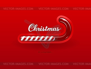 Christmas loading candy cane progress bar - vector image