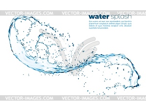 Swirl transparent realistic water splash - vector image