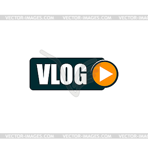 Vlog icon, tv broadcast, live stream, blog icon - vector image