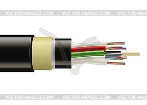 Плотный оптоволоконный кабель, широкополосный интернет-кабель - иллюстрация в векторе