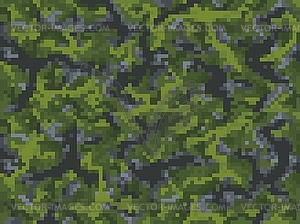 Khaki camouflage pixel game background pattern - vector image