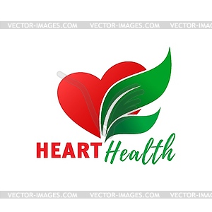 Heart health, cardiology center icon - royalty-free vector clipart