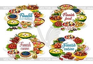 Finnish restaurant cuisine menu cover design meals - vector clip art