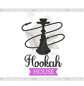 Hookah house icon of shisha cafe, lounge bar, club - vector clip art