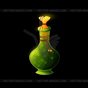 Cartoon potion bottle with earth energy, elixir - color vector clipart