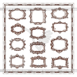 Vintage frames and borders. Photo, scrapbooking - royalty-free vector clipart